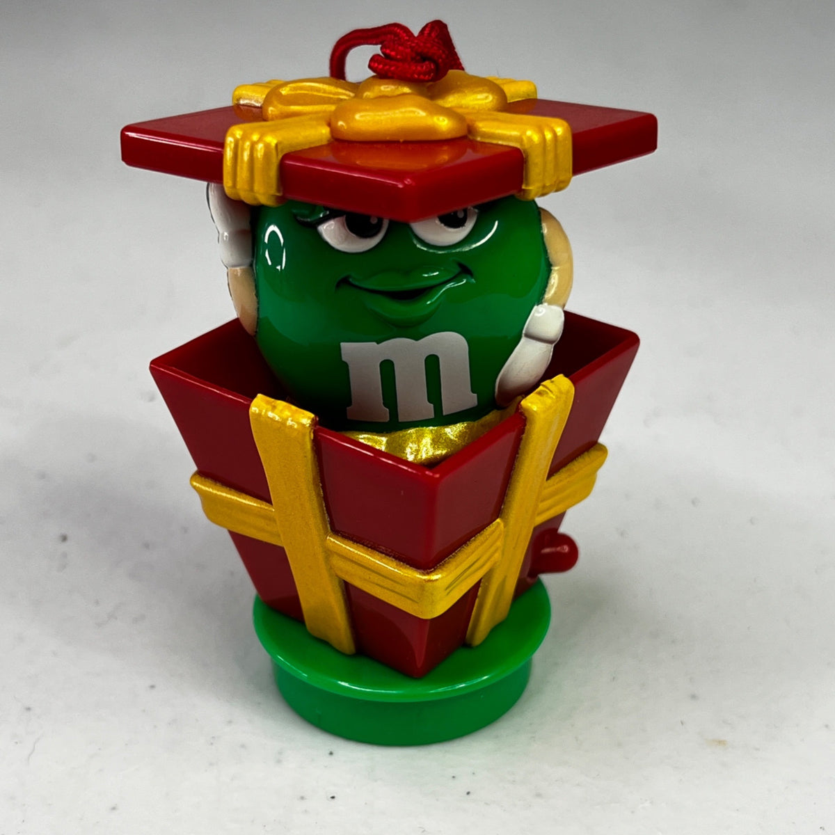 M&Ms Green Character Vintage Christmas Ornament Pop Up Gift Box