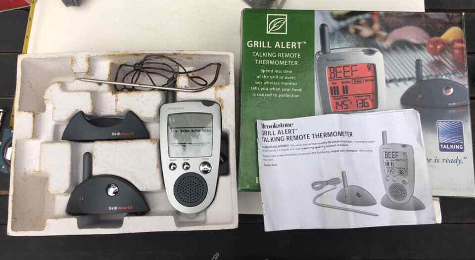 Brookstone Grill Alert Talking Remote Meat Thermometer.